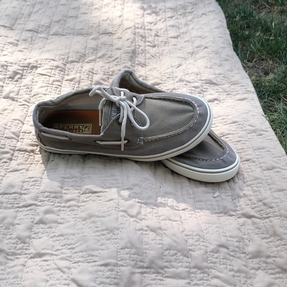 Sperry brown Canvas Boat Shoes size 3.5 - Picture 1 of 3